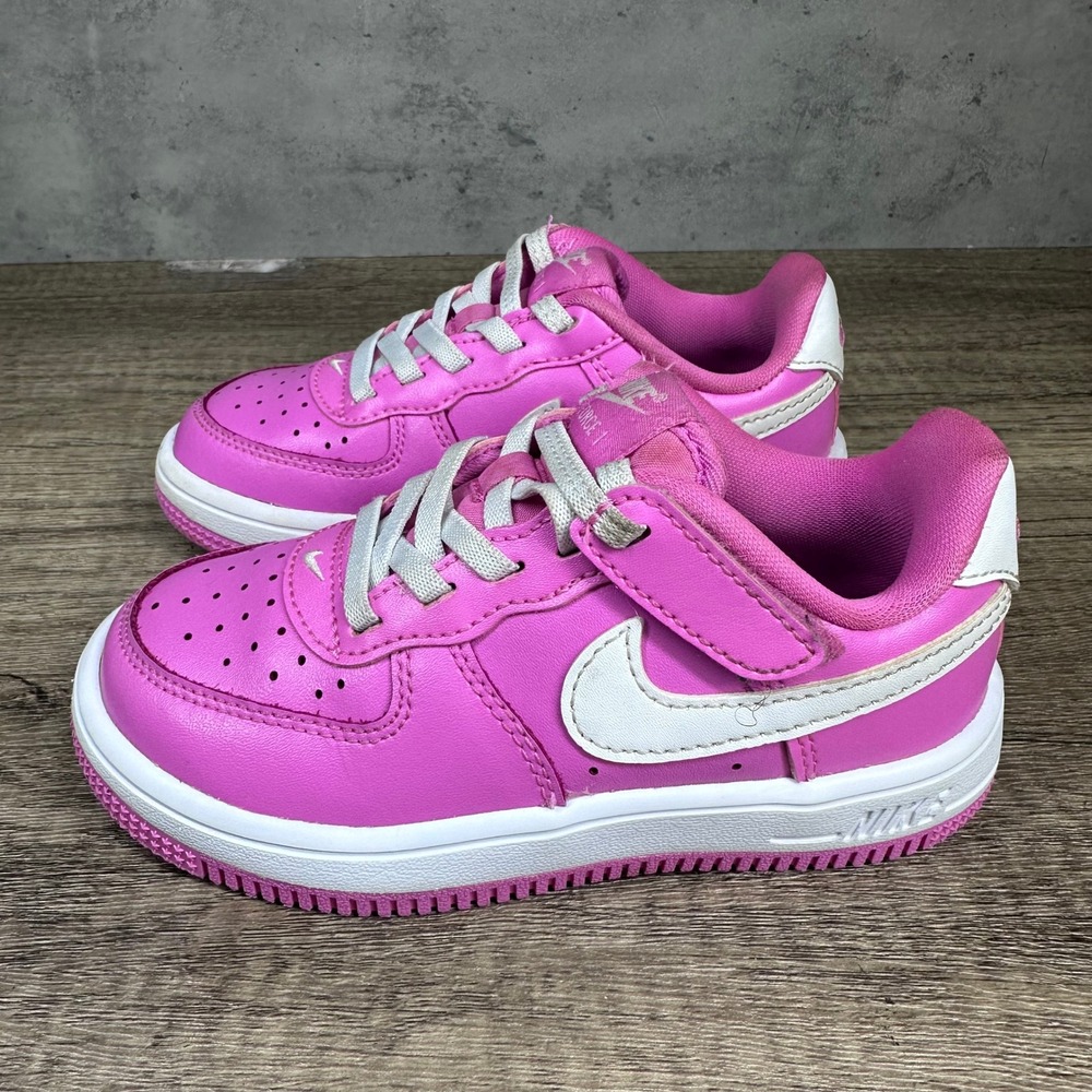 Nike~Girl's~Air Force 1 Easy On Playful Pink/White Sneakers~Size 10C
